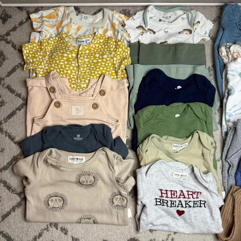 100% Organic Cotton Wool 26 Pc Large Mixed Sizes Baby Boy Bundle Lot - Picture 2 of 13